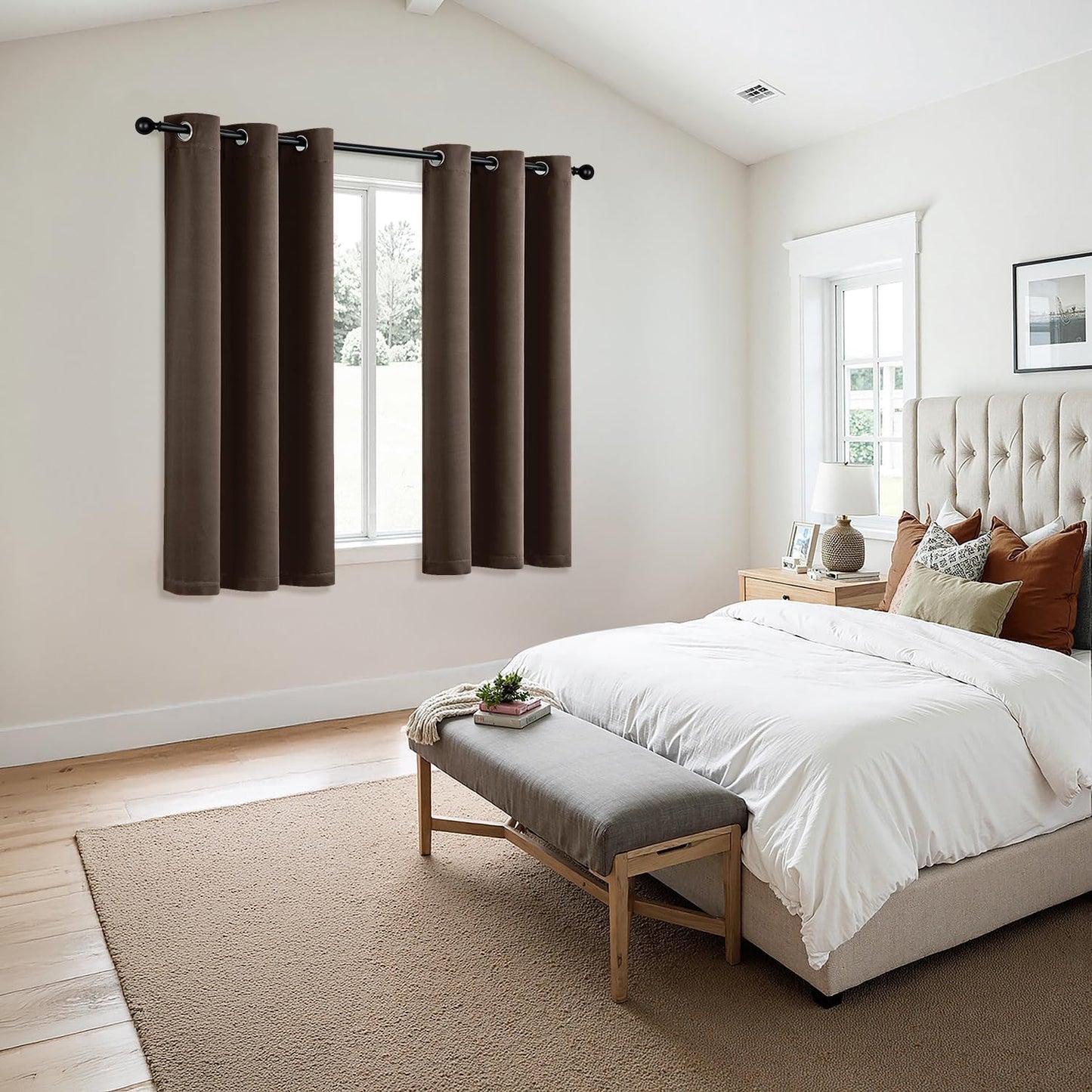 MIULEE Blackout Curtains for Bedroom Living Room 2 Panels, Thermal Insulated Room Darkening Drapes Grommet Noise Reducing Light Blocking Window Treatments 63 Inches Long 40x63 Inch Black - Colors B