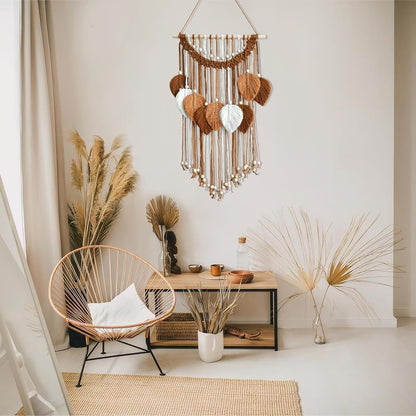 Artilady Macrame Wall Hanging -Handmade Sage Green Leaf Wall Tapestry,Boho Decorations for Bedroom Living Room Bathroom,Earthy Room Decor,Wedding Birthday for Women Girls