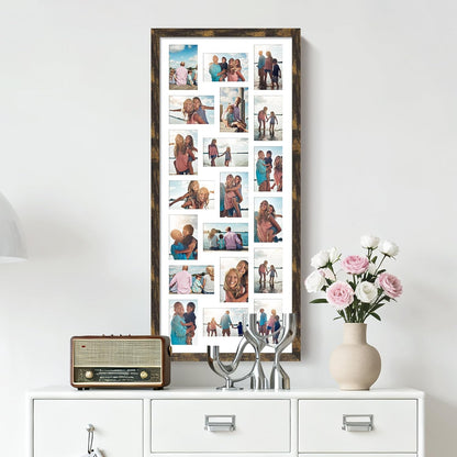 DUENPY 14x26 Collage Picture Frame 4x6 Collage Picture Frame Displays Twelve 4x6 inch Photos Available Horizontal Wall Mounting Display and Vertical Black - Colors A