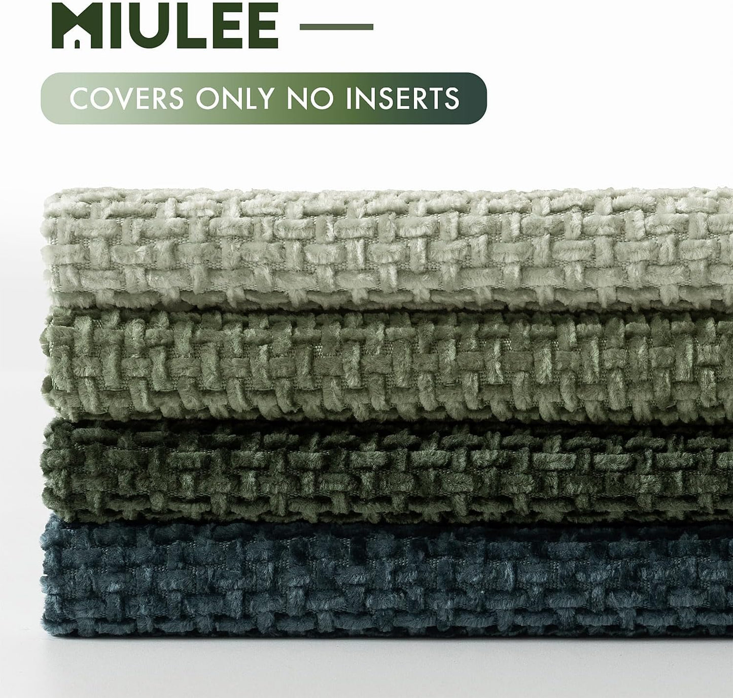 MIULEE Pack of 4 Couch Throw Pillow Covers 18x18 Inch Neutral Soft Decorative Chenille Pillow Covers Farmhouse Boho Cushion Covers for Mid Century Modern Spring Home Decor Sofa Bedroom Living Room
