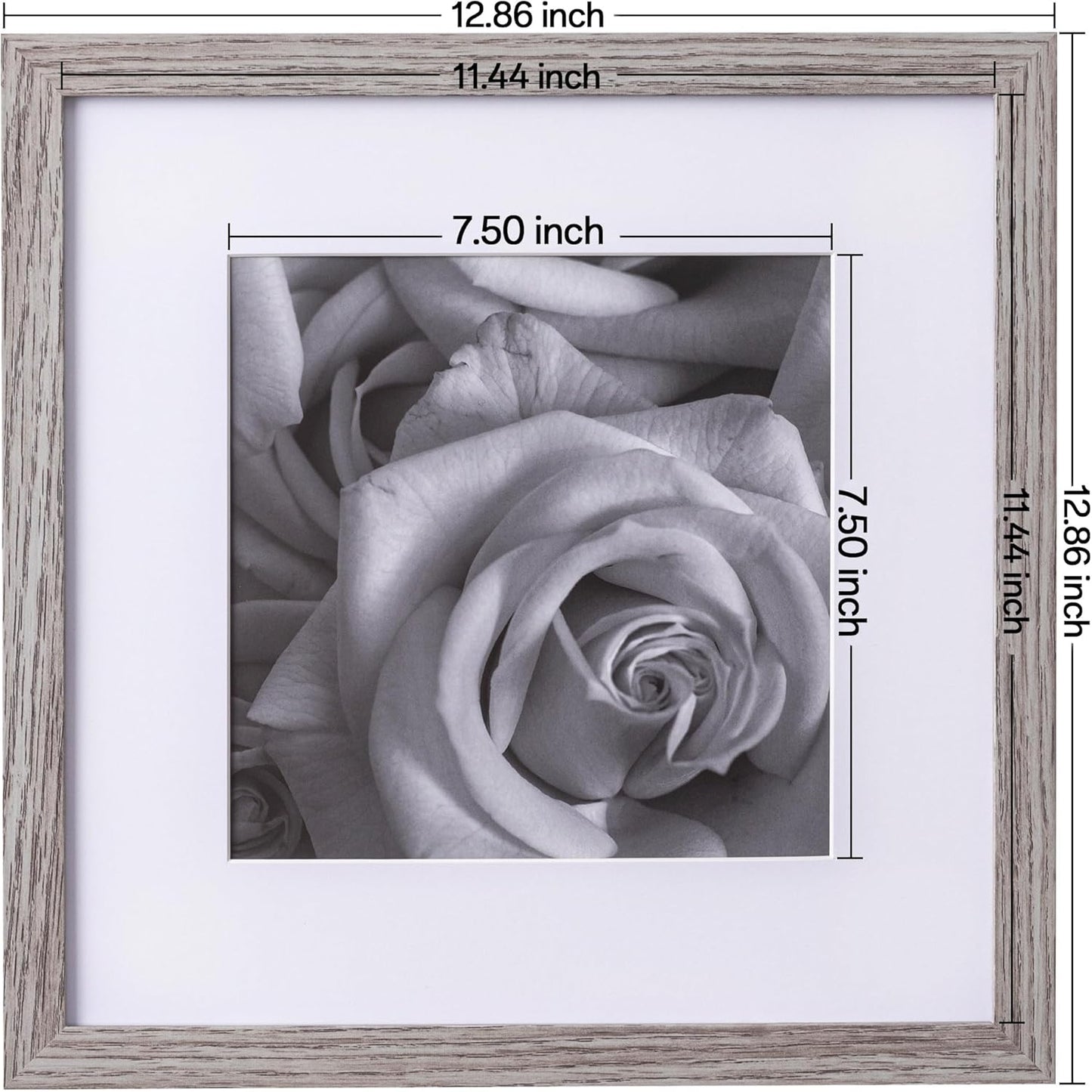 eletecpro 12x12 Picture Frames Set of 9 with Clear Acrylic Cover, Display 8x8 Photos with Mat or 12x12 Without, Classic and Sturdy Square Collage Gallery Wall Decor, Easy Wall Mount, Black