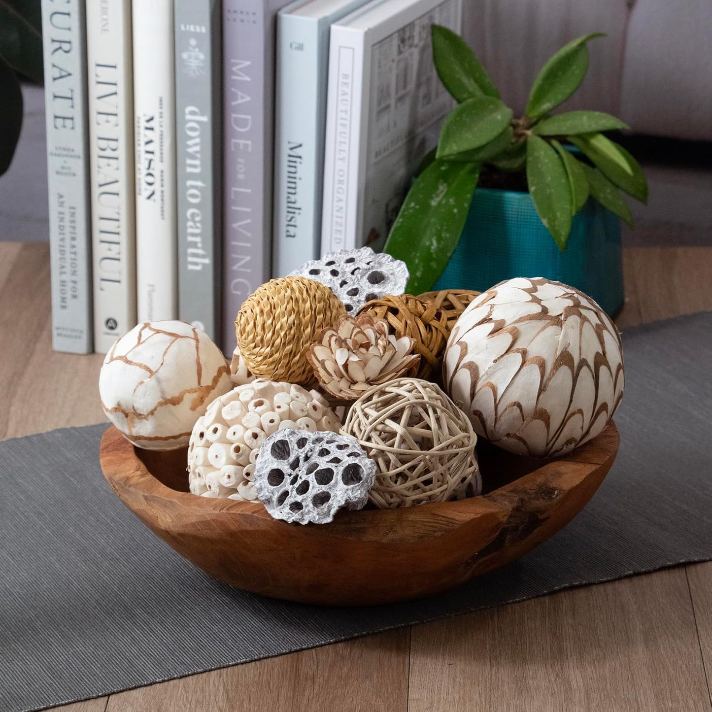 ANDALUCA Black & White Decorative Balls Bowl Filler Bag with Orbs, Balls (Black)