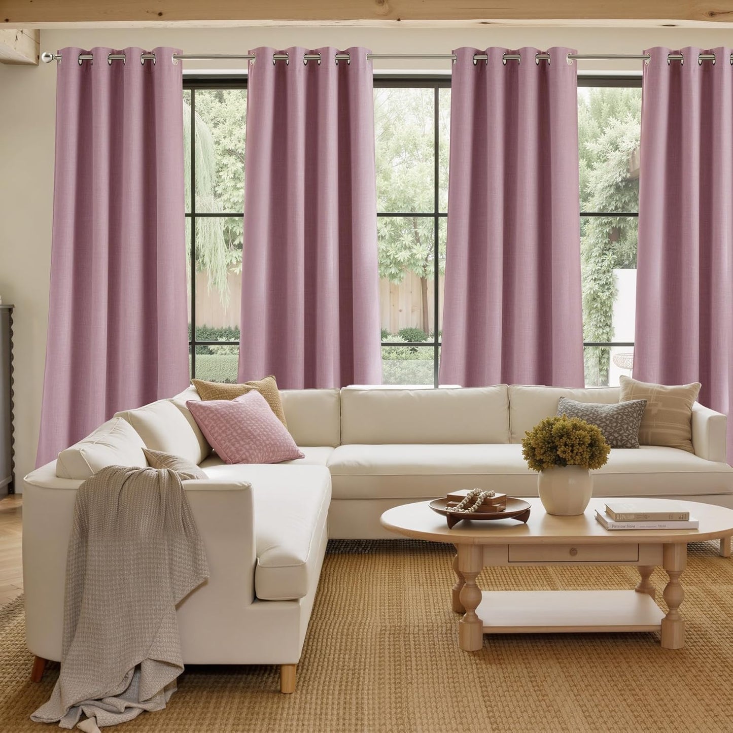 NICETOWN Halloween Pitch Black Solid Thermal Insulated Grommet Blackout Curtains/Drapes for Bedroom Window (2 Panels, 42 inches Wide by 63 inches Long, Black) - Colors B