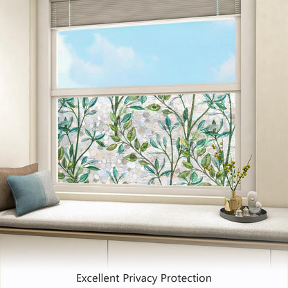 LEMON CLOUD Window Film, Decorative Window Privacy Film, 3D Stained Glass Window Sticker,Anti-UV Sun Blocker Heat Control for Home(Rainbow Tulip Design,17.5 x 78.7 inches)