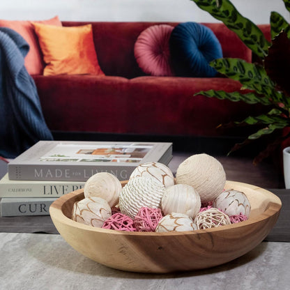 ANDALUCA Decorative Balls Bag Bowl Filler Home Decor (Beige)