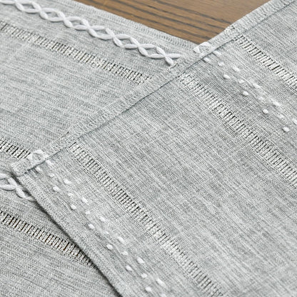 Artoid Mode Beige Rustic Cotton Linen Table Runner, Seasonal Embroidered Hollow Kitchen Dining Table Decoration for Home Party Decor 13x72 Inch