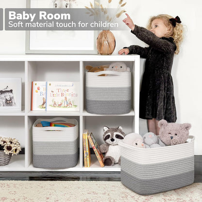 Goodpick Cube Storage Bins - Towel, Book, Cloth, Shoes, Closet Shelf Woven Baskets for Office, Baby Laundry, Toys, 13''x10''x9''