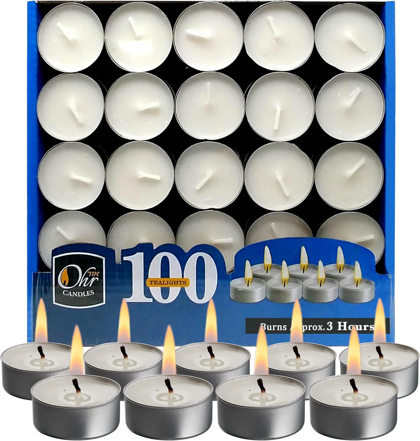 Ohr Tea Light Candles - 200 Bulk Pack - White Unscented Travel, Centerpiece, Decorative Candle - 3 Hour Burn Time