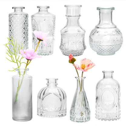 Glass Bud Vase Set of 32 pcs,Bud Vases in Bulk,Small Vases for Centerpieces, Mini Flower Vase Bulk for Rustic Wedding Home Table Decorations