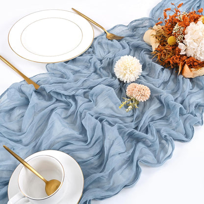 10 Pack Beige Cheesecloth Table Runner 17x108 Inch Boho Gauze Cheese Cloth Table Runners for Wedding Party Baby Shower Birthday Home Decor