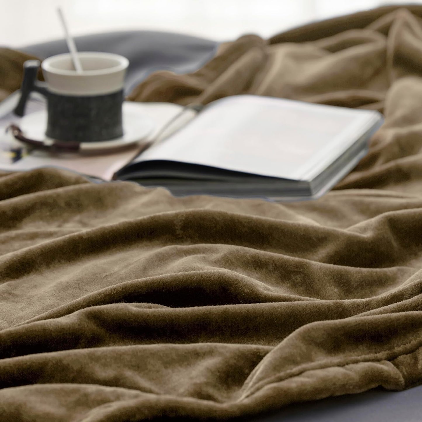 Bedsure GentleSoft Fleece Throw Blanket for Couch Grey - Lightweight Plush Fuzzy Cozy Soft Blankets and Throws for Sofa, Couch, Travel, Camping, 50x60 inches - Colors B