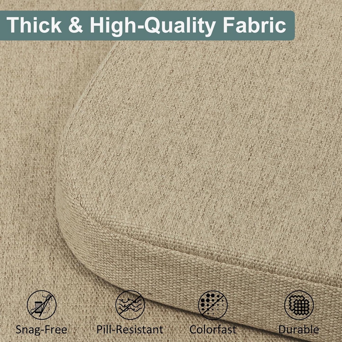 Shinnwa Dining Chair Pads, Patented Design Memory Foam Kitchen Chair Cushions with Ties and Washable Cover, 17" x 16" x 2", Black