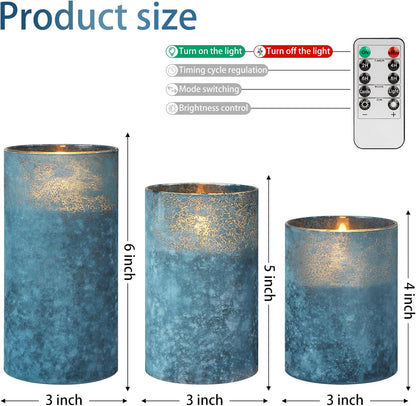 ANGELLOONG Flickering Flameless Candles, Realistic Battery Operated Candles with Remote and Timer, Set of 3 LED Candles for Room Fall Home Wedding Decor Centerpieces Table Party Valentines Decorations