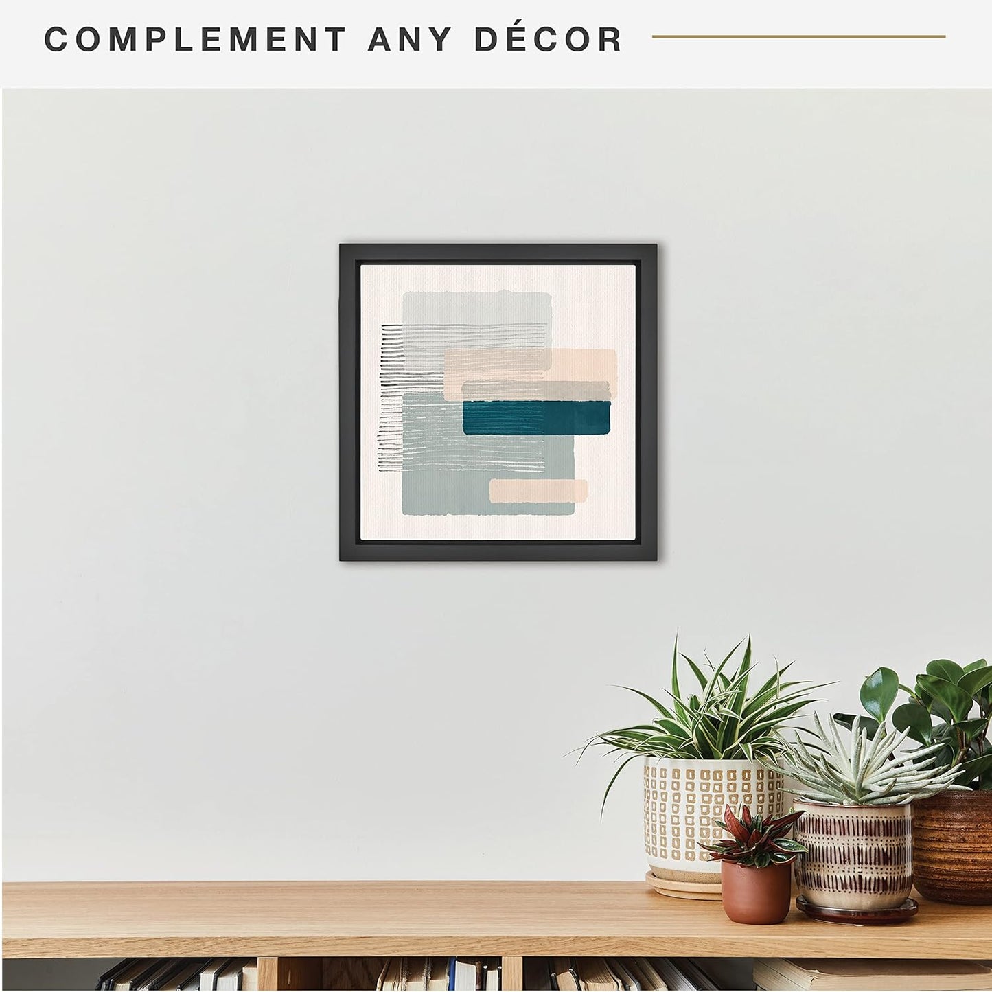 MCS Canvas Float Frames 8x10 Frame, Black Frame for Finished Canvases, Vertical & Horizontal Wall Hanging Frame with Adhesive for Canvas Paintings (1-Pack)