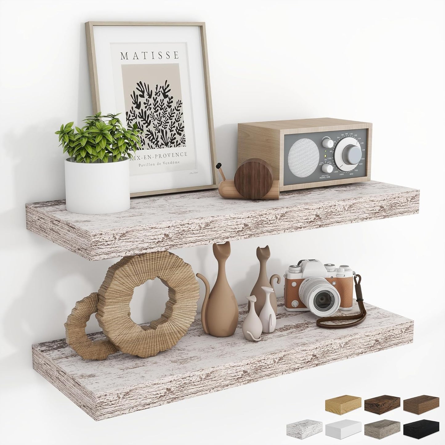 RICHFOCUS 72Inch Floating Shelves for Wall 2 Pack Shelves for Bedroom|Kitchen|Bathroom Wall Mounted Rustic Wood Floating Shelf with Invisible Brackets for Books|Storage|Decor, Rustic Brown