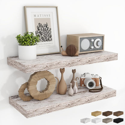 RICHFOCUS 72Inch Floating Shelves for Wall 2 Pack Shelves for Bedroom|Kitchen|Bathroom Wall Mounted Rustic Wood Floating Shelf with Invisible Brackets for Books|Storage|Decor, Rustic Brown