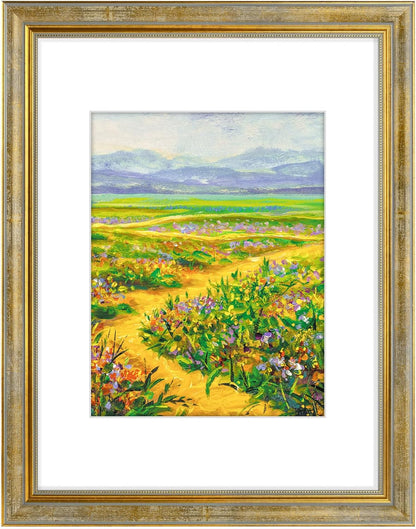 Golden State Art,11x14 Ornate Picture Frame for 8x10 Photo with Mat or 11 x 14 Prints without Mat,Real Glass Wall Display(Color:Green Gold)
