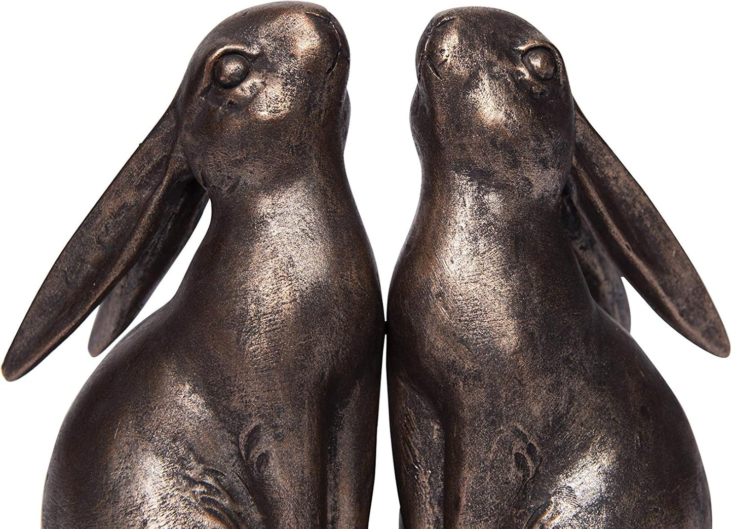 Creative Co-Op Decorative Resin Rabbit Bookends, Bronze, Set of 2