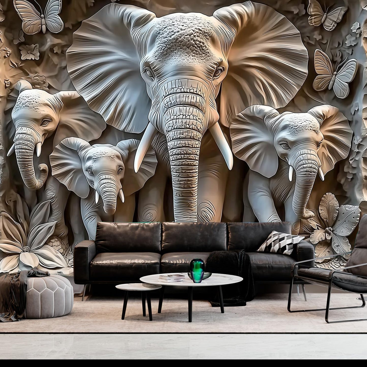 BSFHH 3D Animal Tapestry Wall Hanging Art Bedroom Living Room Wall Art Poster (Elephant, 90''×70'')