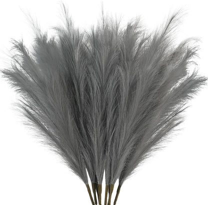 obbsie 50pcs Pink Faux Pampas Grass Decor, 21.6" Short Artificial Floral Branches Vase Filler Flower Arrangement for Home Wedding Boho Outdoor Decor