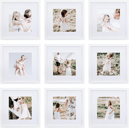 Sheffield Home 9 Piece Gallery Wall Frame Set, 11x14 in. matted to 8x10 in. (Matte Black)
