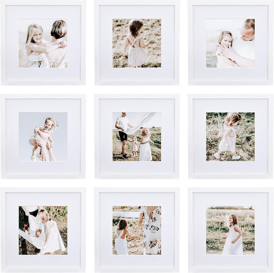 Sheffield Home 9 Piece Gallery Wall Frame Set, 11x14 in. matted to 8x10 in. (Matte Black)