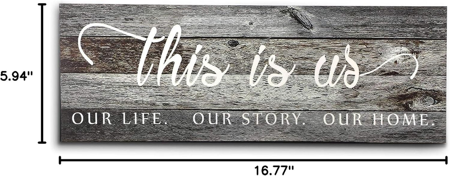 Jetec This Is Us Wall Sign Wooden Family Wall Plaques Inspiration Sign Farmhouse Entryway Rustic Plaques Art with Quotes for Living Room Bedroom Christmas Decorations(Antique White)