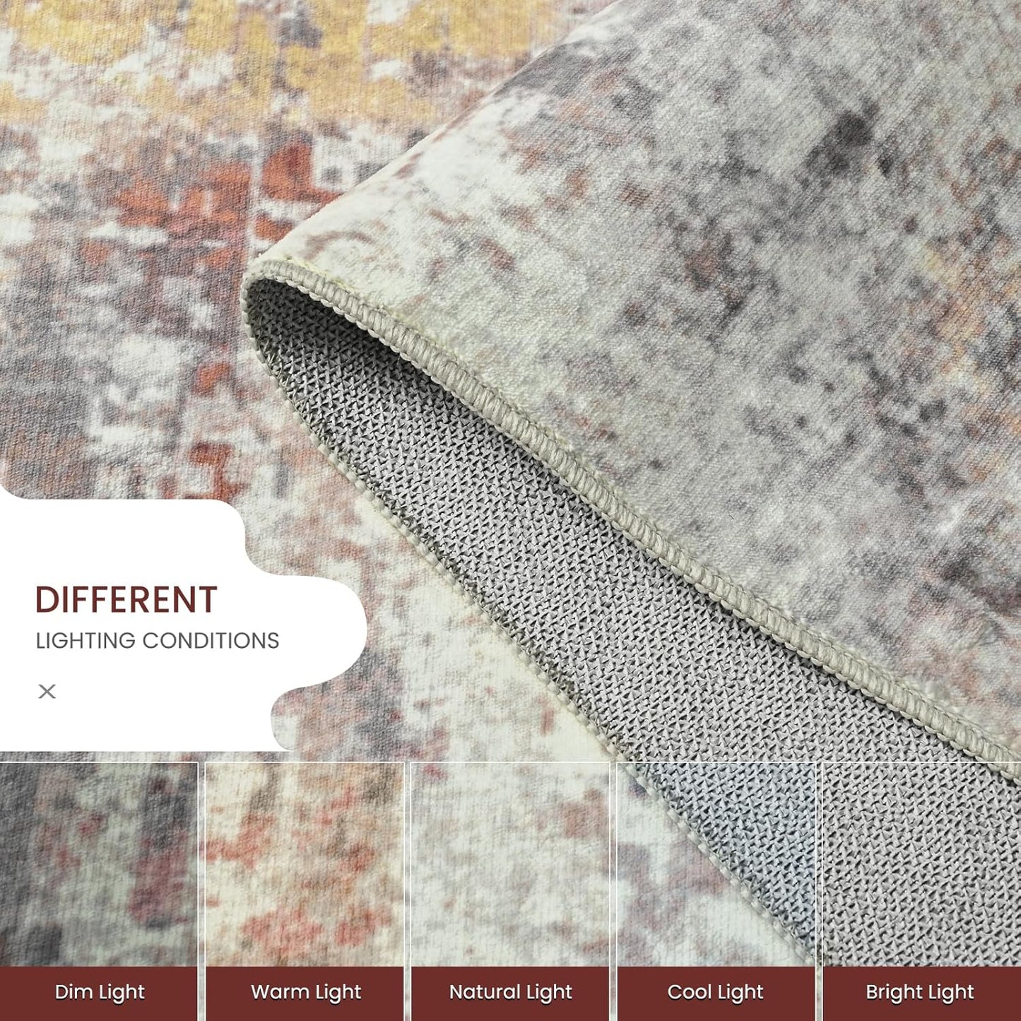 Ompaa 2x6 Rug Runners for Hallways Kitchen Runner Rug Non Slip Washable Grey Long Runner Rugs with Rubber Backing Soft Abstract Carpet Runner for Hallways, Kitchen, Bedroom, Bathroom, Entryway - Colors B