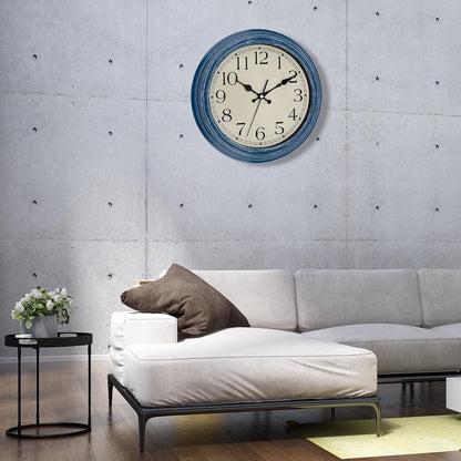 Foxtop Retro Silent Non-Ticking Round Classic Clock Quartz Decorative Battery Operated Wall Clock for Living Room Kitchen Home Office 12 Inch (Bronze)
