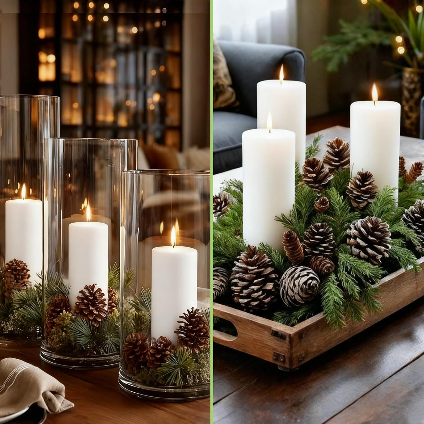 Unscented Ivory Pillar Candles Set of 6-2.8x4 inch - Dripless and Smokeless Large Pillar Candles, 50-Hours Long Burning Time Paraffin Candle for Dinner Table, Christmas and Home Decor
