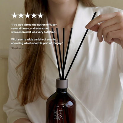 hetras Premium Reed Diffuser Set 16.9 fl.oz. 2 Pack | Hotel Wood - Woody & Musk Scent | Large Luxury Home Fragrance with 10 Reed Sticks | Decor for Home & Office | Gift for Loved Ones