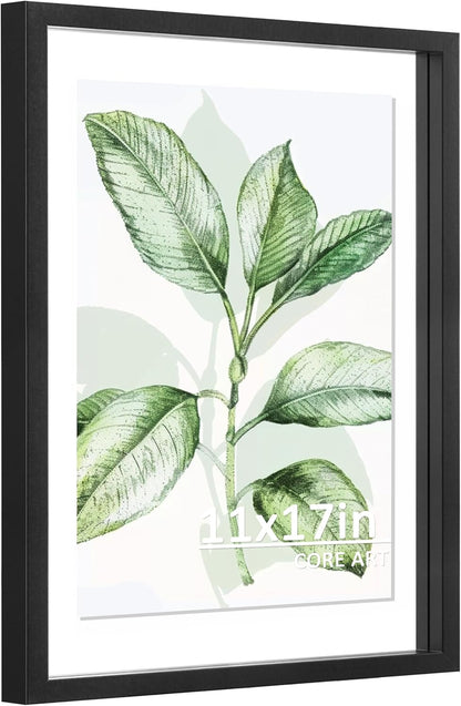 CORE ART 8x10 Floating Picture Frame,Double Plexglass Floating Frame for 5x7,4x6 Pictures,Wall or Tabletop Display,Black