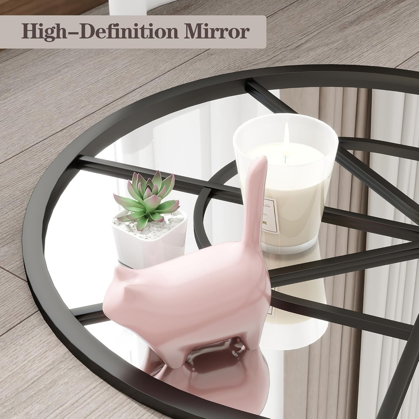 Dewfig 65"x 22" Arched Window pane Full Length Mirror, Wall Mirror, Floor Standing Mirrors, Farmhouse Long Full Body Mirrors Wall Mounted for Living Room, Bedroom, Entryway, Fireplace, Black