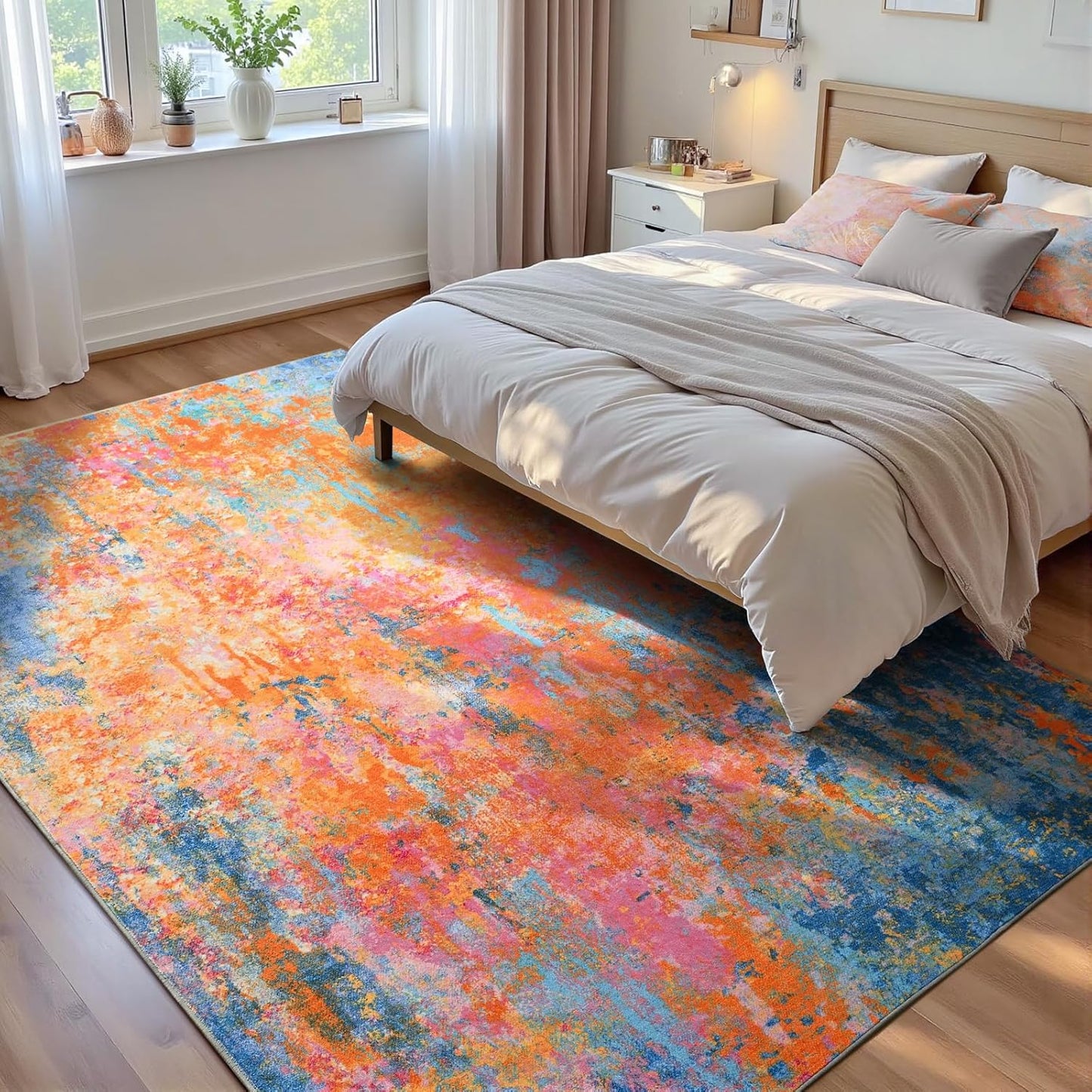Ompaa 2x6 Rug Runners for Hallways Kitchen Runner Rug Non Slip Washable Grey Long Runner Rugs with Rubber Backing Soft Abstract Carpet Runner for Hallways, Kitchen, Bedroom, Bathroom, Entryway - Colors A