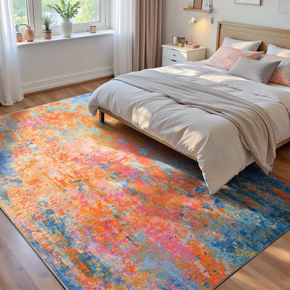 Ompaa 2x6 Rug Runners for Hallways Kitchen Runner Rug Non Slip Washable Grey Long Runner Rugs with Rubber Backing Soft Abstract Carpet Runner for Hallways, Kitchen, Bedroom, Bathroom, Entryway - Colors A