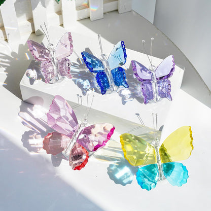 H&D HYALINE & DORA Crystal Cut Butterfly Animal Ornament Decoration for Office Table Home Bedroom