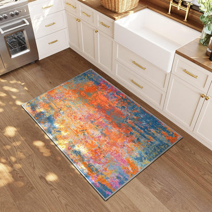 Ompaa 2x6 Rug Runners for Hallways Kitchen Runner Rug Non Slip Washable Grey Long Runner Rugs with Rubber Backing Soft Abstract Carpet Runner for Hallways, Kitchen, Bedroom, Bathroom, Entryway - Colors B