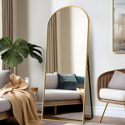 NicBex Full Length Mirror with Stand, 56"x19" Aluminum Alloy Frame Floor Mirror, Black, Shatter-Proof Glass - Free Standing, Leaning Against Wall or Wall-Mounted, for Bedroom Living Room Dressing Room