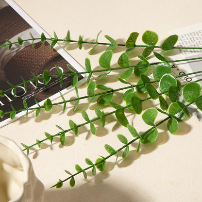 18pcs Eucalyptus Stems Greenery Stems Fake Leaves Artificial Flowers Bouquet Faux Branches Centerpiece Flores Plants for Home Party Decor Wedding Decoration