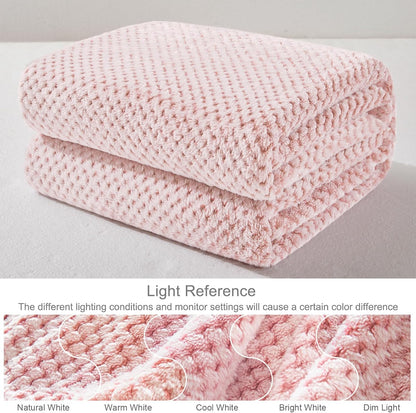 Exclusivo Mezcla Fleece Throw Blanket Extra Large, Super Soft and Warm Blankets for Couch, Sofa and Bed Waffle Textured, Cozy, Fuzzy and Lightweight (Slate Blue, 50x70 Inches)