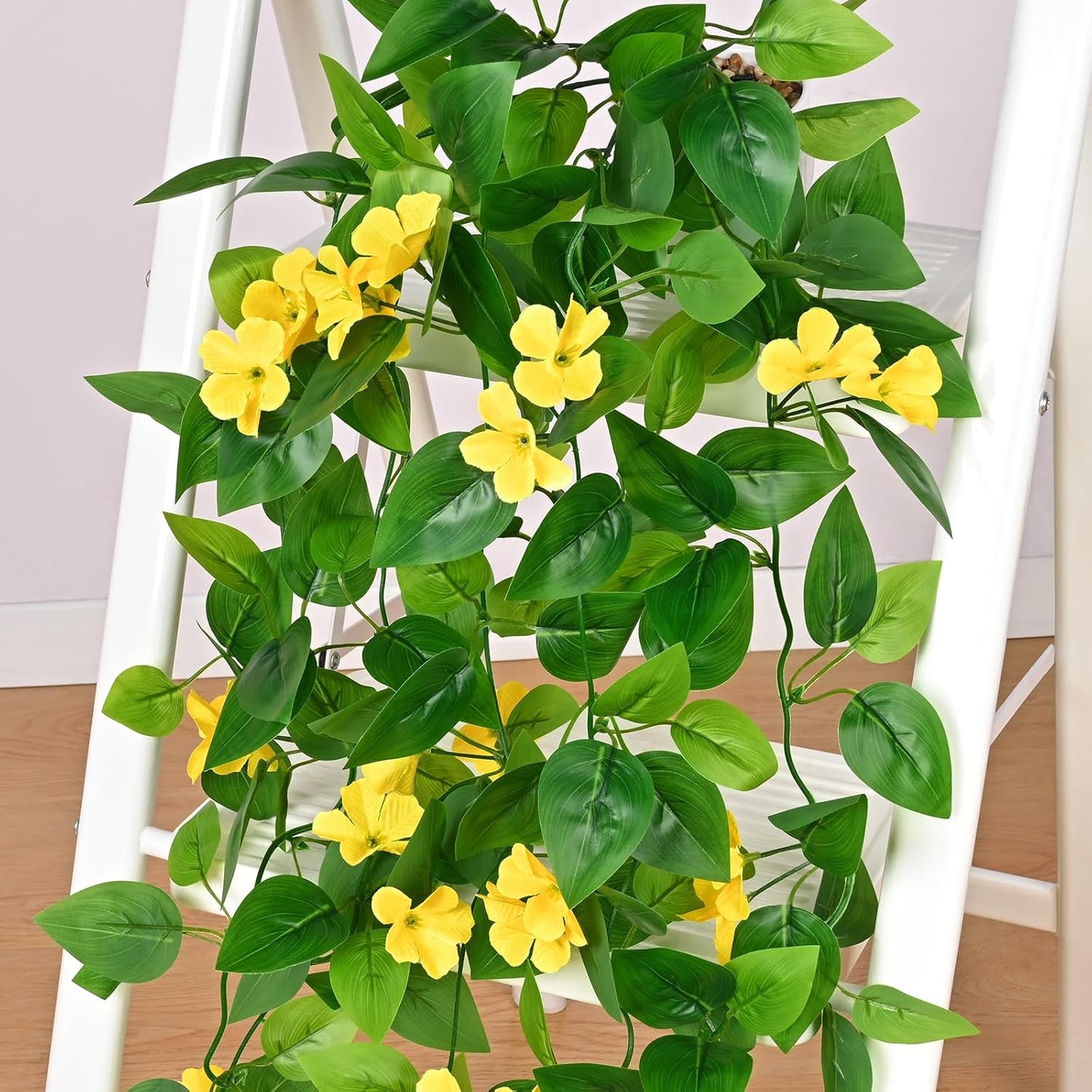 BLEUM CADE Fake Hanging Plants, 2pcs Artificial Pothos Vines Greenery for Wall Home Living Room Office Indoor Outdoor Decor (No Baskets)