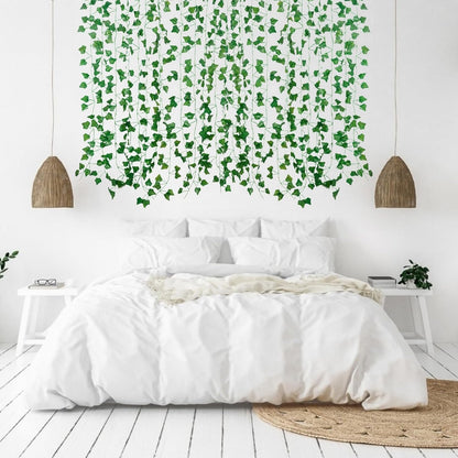 Freyalife Fake Vines for Room Decor(12 Pack 84 Feet) Aesthetic Artificial Plant Ivy Leaves Hanging Greenery Garlands for Home Bedroom Wall Wedding Christmas Party Office Patio Outdoor Garden Décor