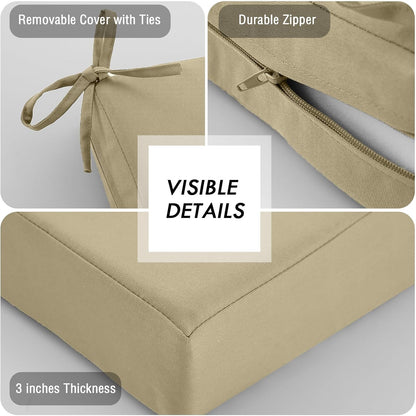 idee-home Outdoor Bench Cushion Waterproof, Bench Cushions for Outdoor Furniture, Patio Porch Swing Replacement Seat Pad with Ties for Garden Backyard, 48 x 18 Inch Red