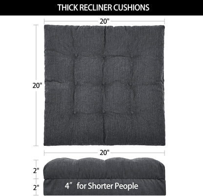 Recliner Cushions for Elderly, 20x20x5 Inch Thick Chair Cushion Patent Design Soft Tufted Dual Layer Booster Seat Cushions for Seniors Recliner Risers Taupe 1P