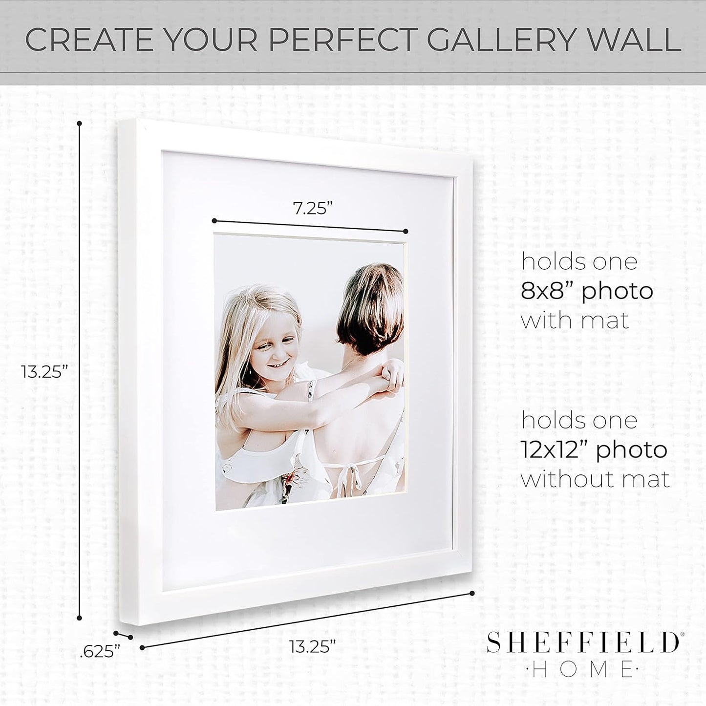Sheffield Home 9 Piece Gallery Wall Frame Set, 11x14 in. matted to 8x10 in. (Matte Black)