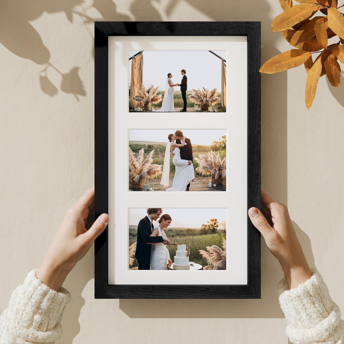 Vittanly 11x14 Collage Picture Frame, Displays 5Pcs 4x6 Pictures with Mat or 1Pcs 11x14 without Mat for Wall Mounting, Picture Frames Collage Wall Decor in Black, 1 Pack