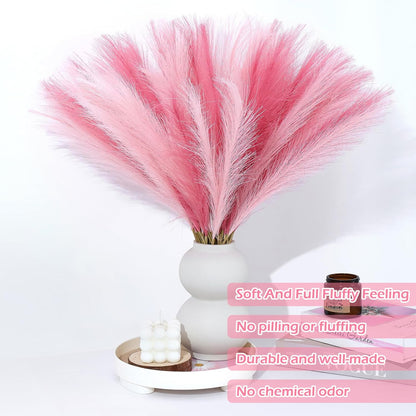 Pampas Grass Decor 30 Pcs 21.7 Inch Faux Brown Pampas Grass Bulk Artificial Dried Flowers Small Vase Filler Pompas Grass.