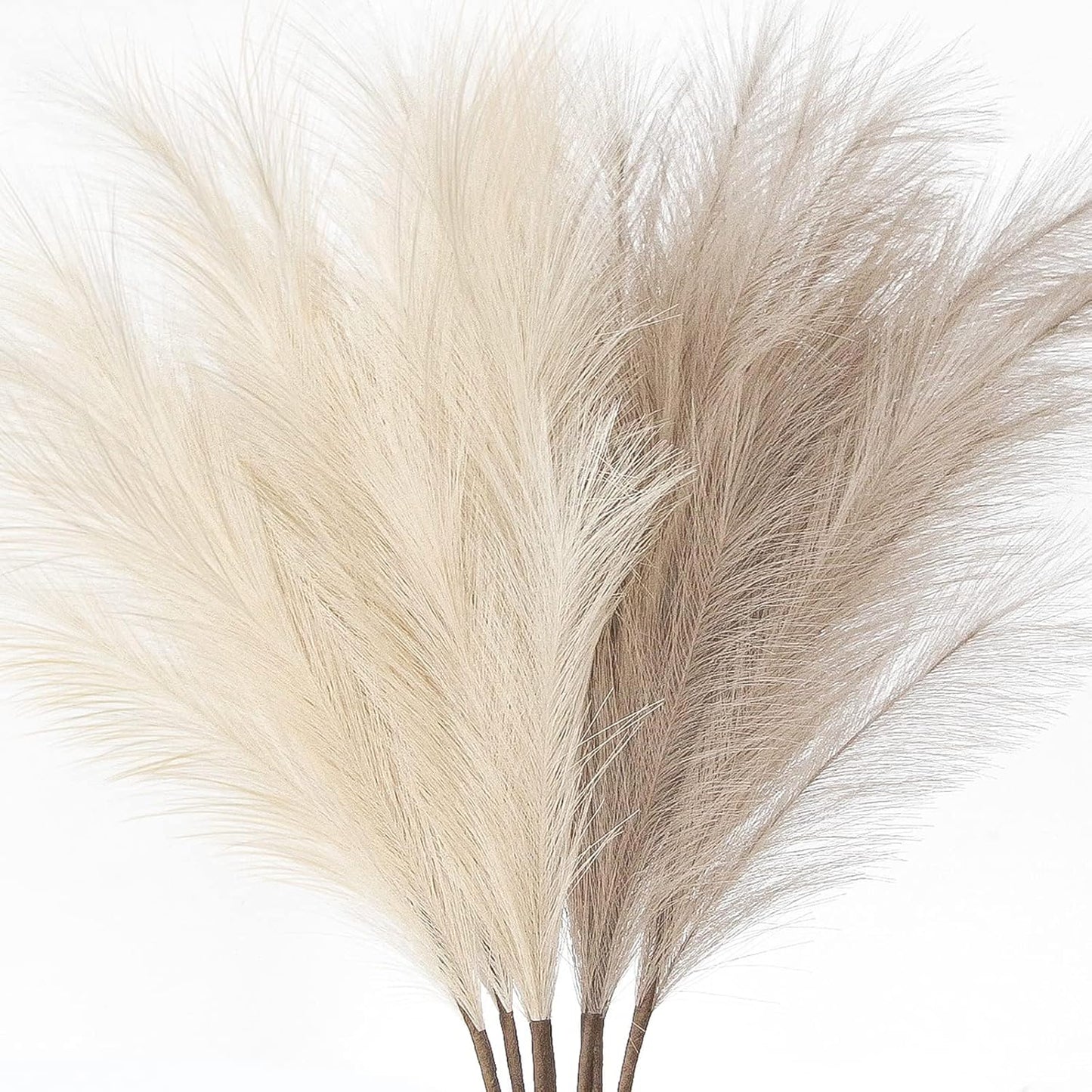ZIFTY 7-Pcs 38"/3.1FT Faux Pampas Grass Large Tall Fluffy Artificial Fake Flower Bedroom Decor Boho Decor Bulrush Reed Grass for Vase Filler Farmhouse Home Wedding Decor (Beige Mixed)