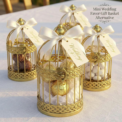Vela Lanterns Bird Cage Decor Candle Holder Lantern Decorative Wedding Table Centerpiece Decorations, White, Small, Set of 4