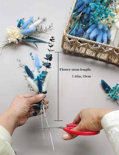 DIY Natural Dried Flower Set, Bulk Dried Flowers for Vase, Dried Flowers with Stems, Dried Roses, Mini Dried Flower Bouquets.(Brown)